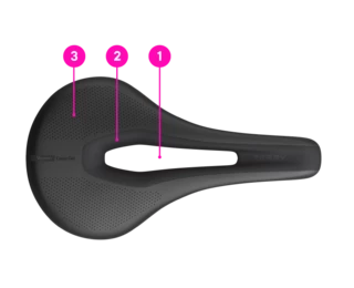 The Terry Exera women's saddle with 3-zone comfort principle