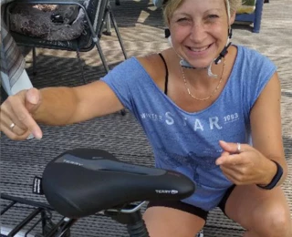 Terry tester Sonja rides Fisio GTC Gel Women
