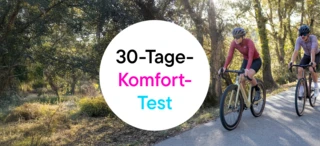 Titelbild zwei Fahrradfahrer mit Störer zu 30-Tage Komfort Test