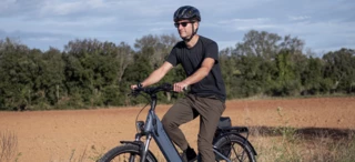 A man on an e-bike