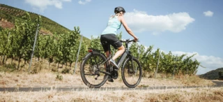 A woman rides past us on a Terry Fisio saddle